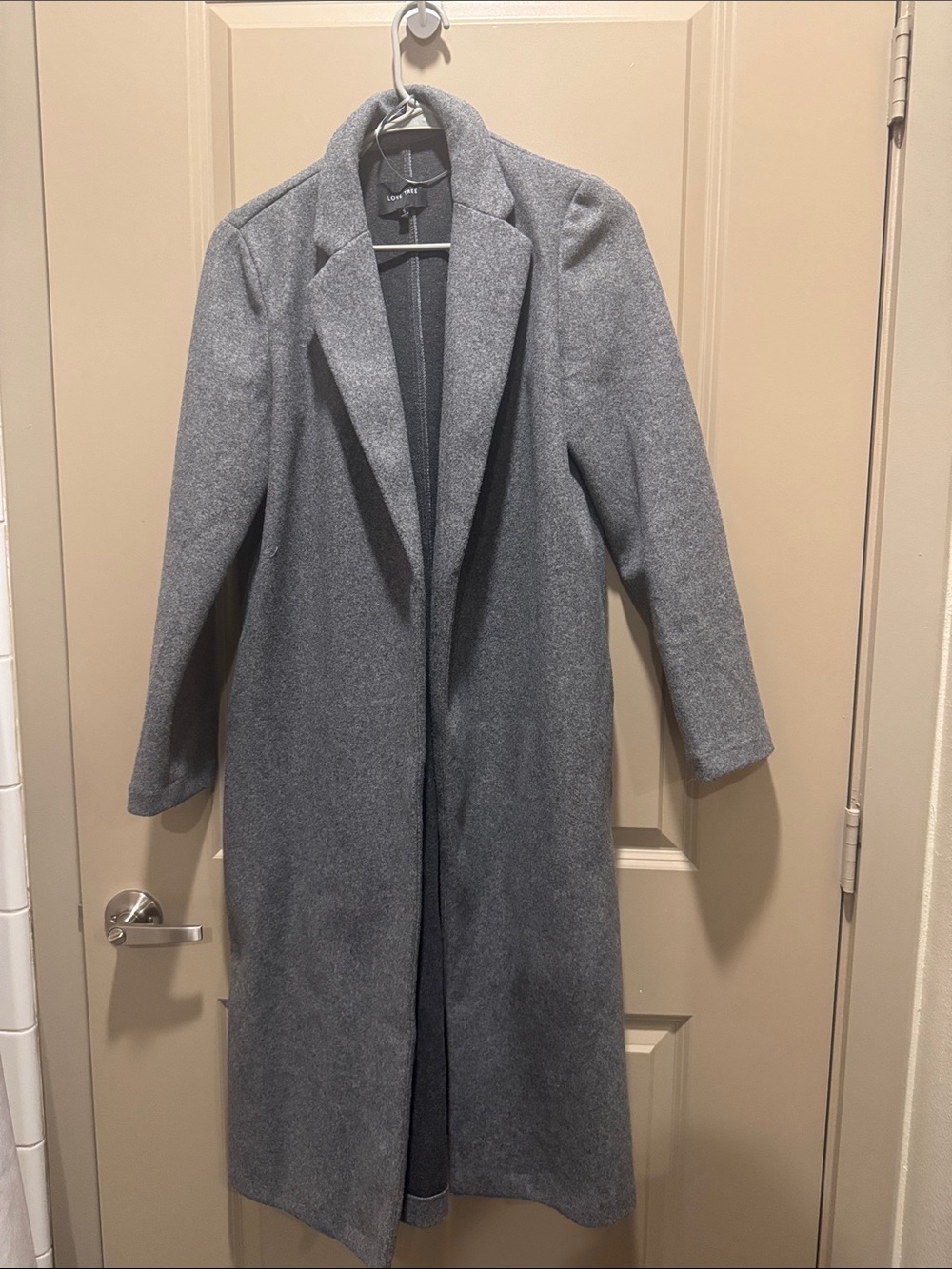 Love Tree Gray Long Trench Coat